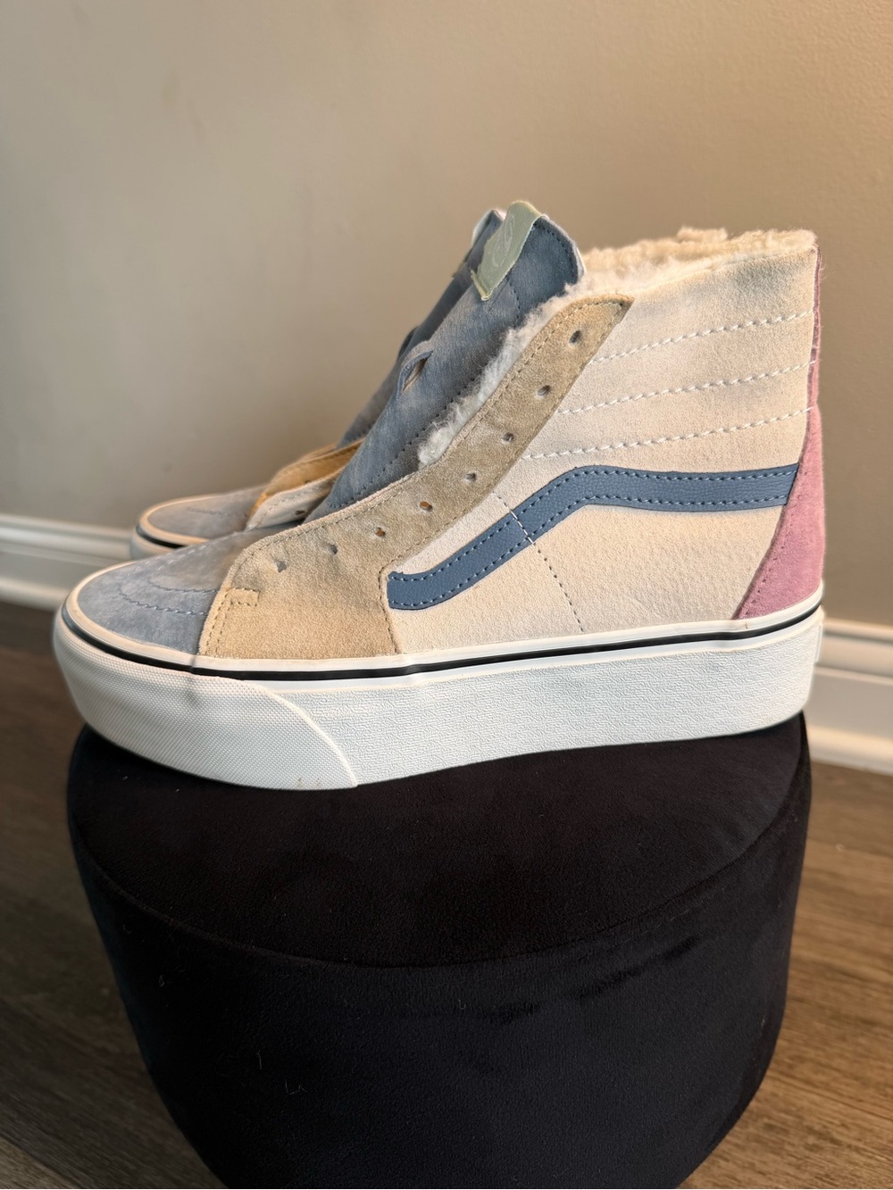 Vans High-Top Suede Sneakers - Blue, Cream, Pink, Tan